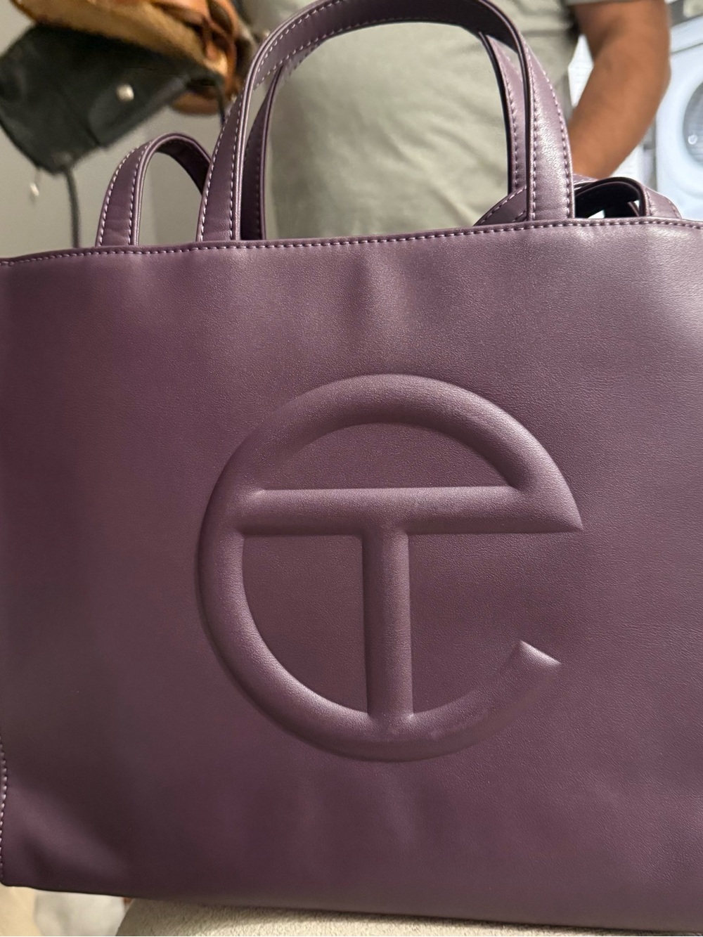 Telfar Plum Embossed Shopping Tote